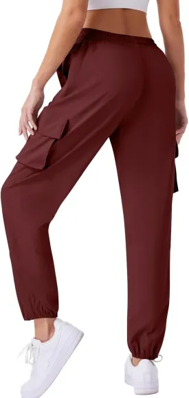 Womens Cargo Pants Lightweight Summer Quick Dry Waterproof Hiking Pant Casual Outdoor Athletic Joggers with Pockets