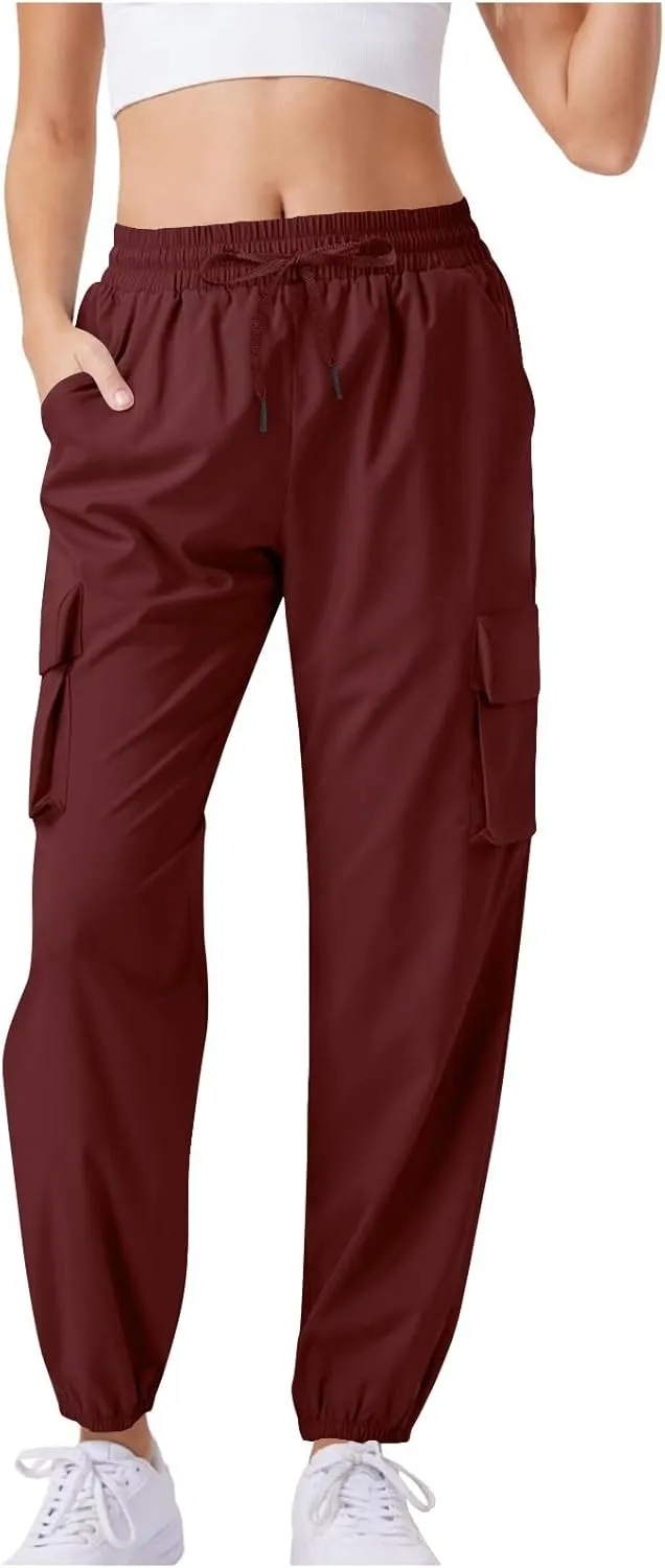 Womens Cargo Pants Lightweight Summer Quick Dry Waterproof Hiking Pant Casual Outdoor Athletic Joggers with Pockets