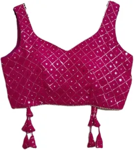 Women's Party Wear Bollywood Pure Georgette Readymade Style Saree Blouse Crop Top Choli