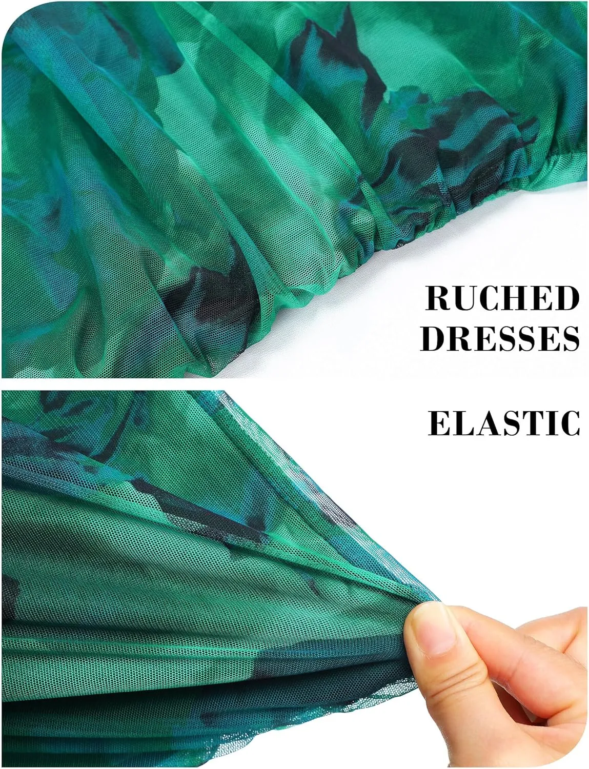 Women's Summer One Off Shoulder Long Midi Dresses Wedding Guest Floral Ruched Mesh Dress Cocktail Party 2025