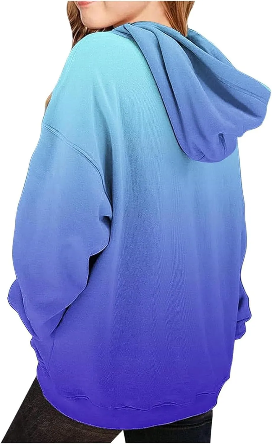 Youth Girls Oversized Hoodie Gradient Color Preppy Hoodie Kids Toddler Y2K Trendy Hooded Sweatshirt Pullover Tops