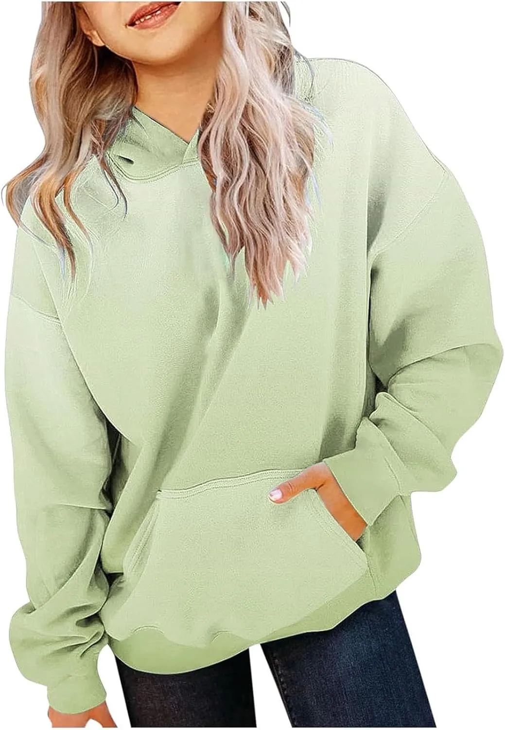 Youth Girls Oversized Hoodie Gradient Color Preppy Hoodie Kids Toddler Y2K Trendy Hooded Sweatshirt Pullover Tops