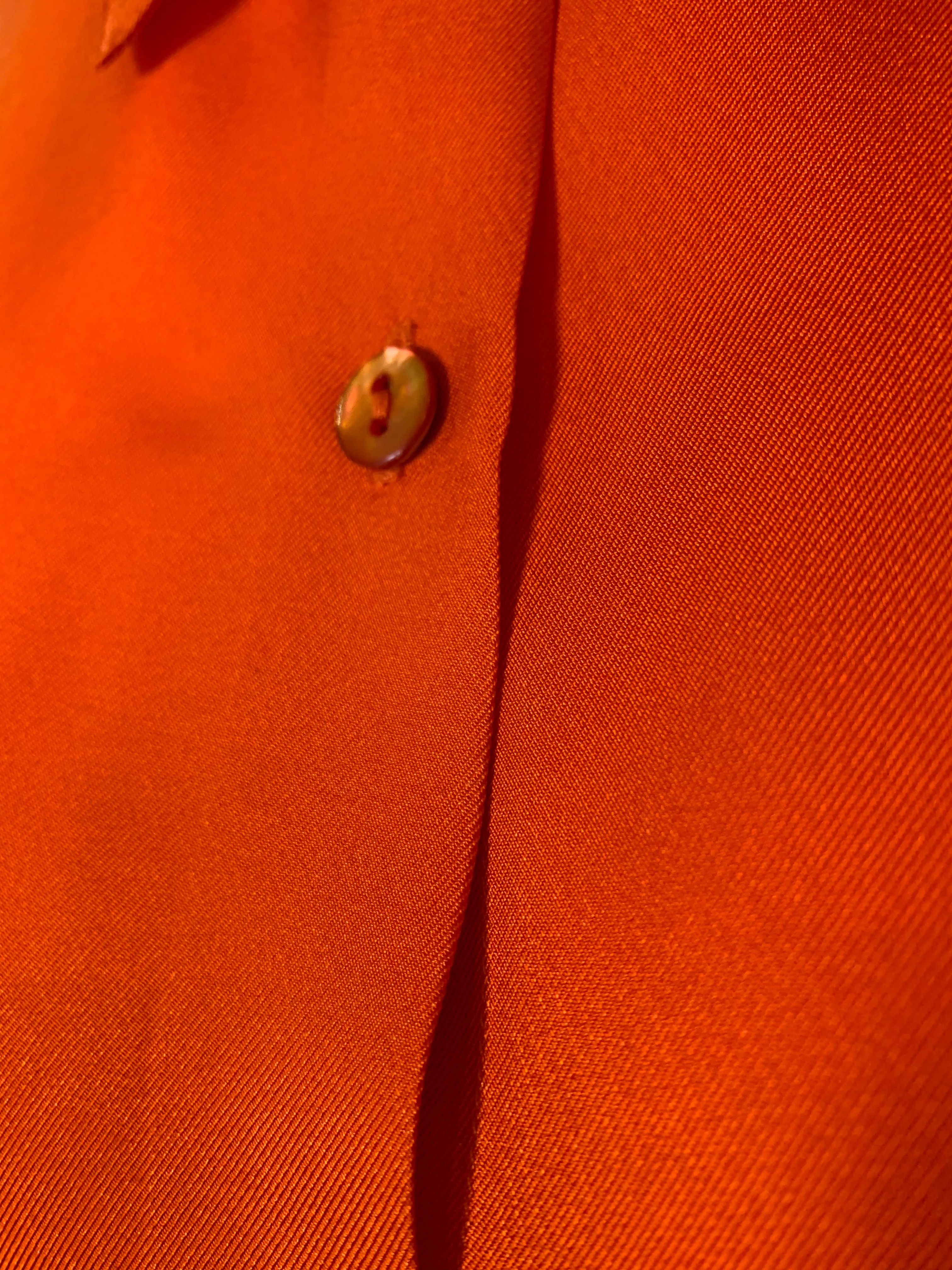Yves Saint Laurent Orange Silk Blouse and Pants Ensemble