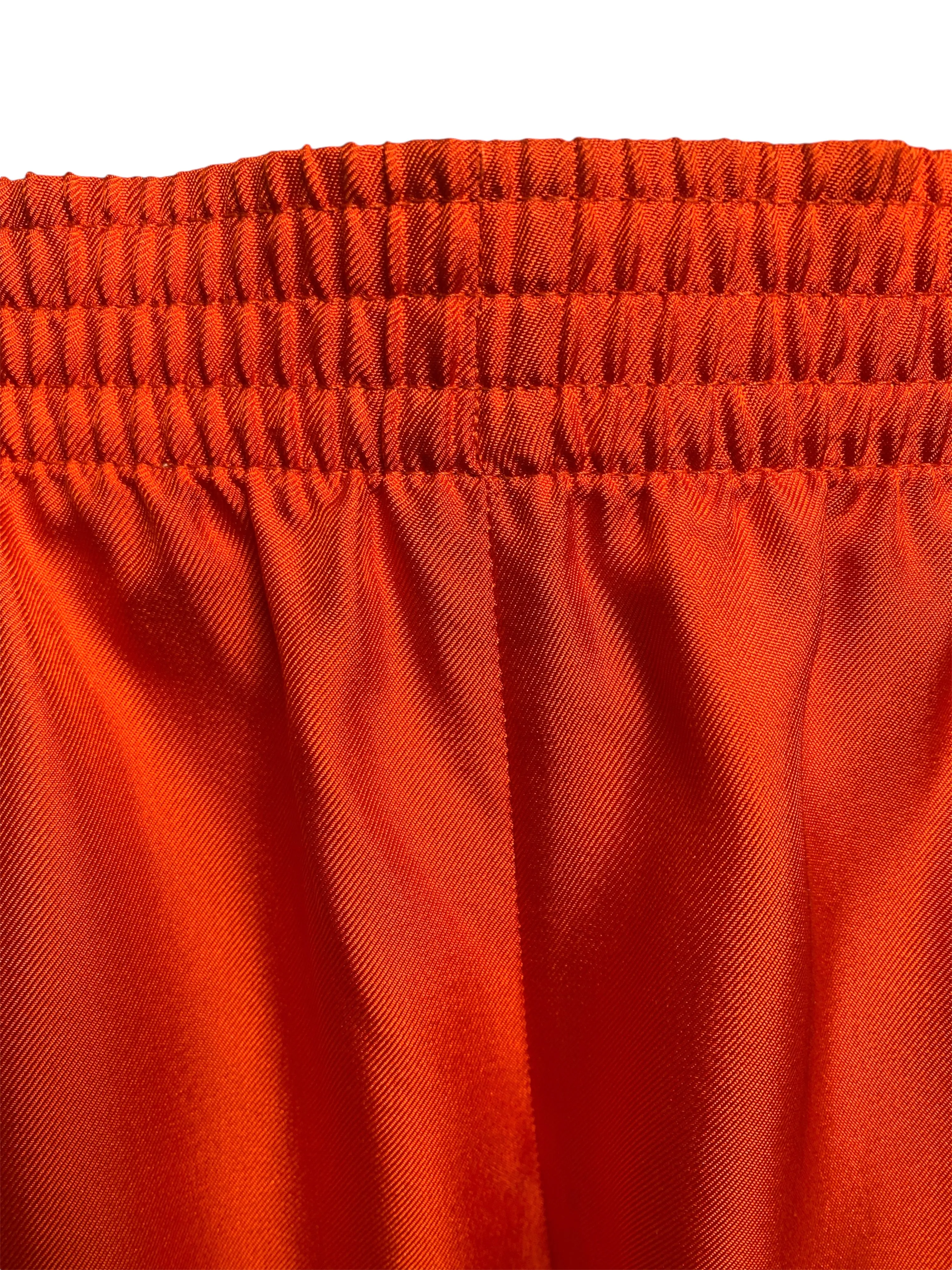 Yves Saint Laurent Orange Silk Blouse and Pants Ensemble