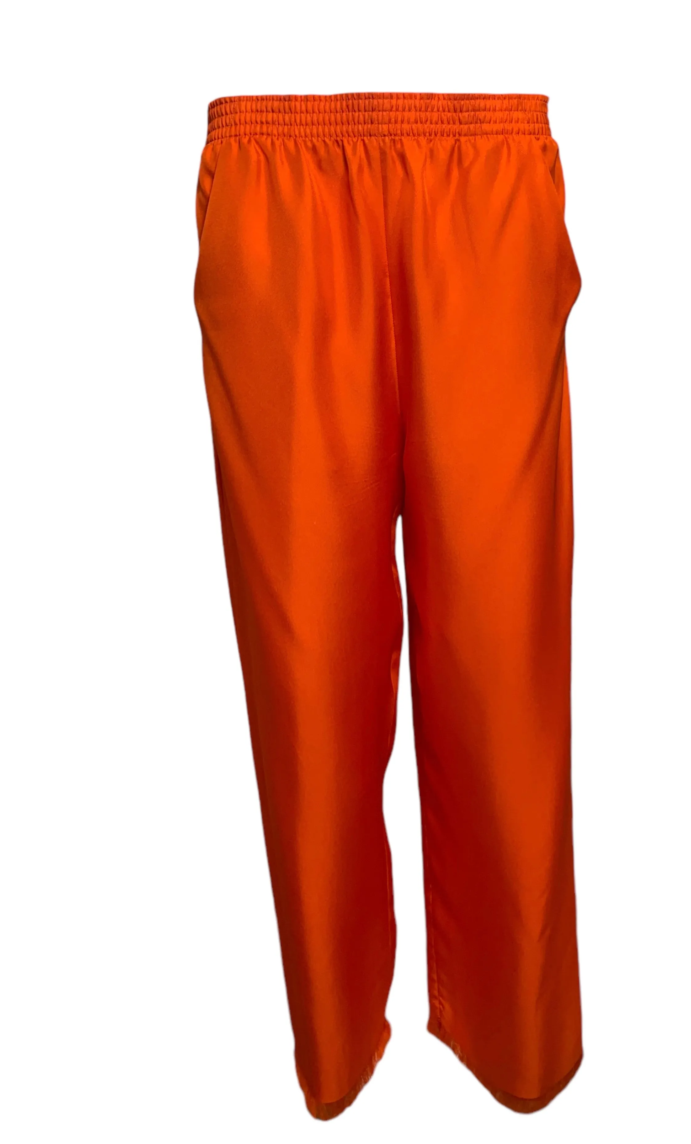 Yves Saint Laurent Orange Silk Blouse and Pants Ensemble