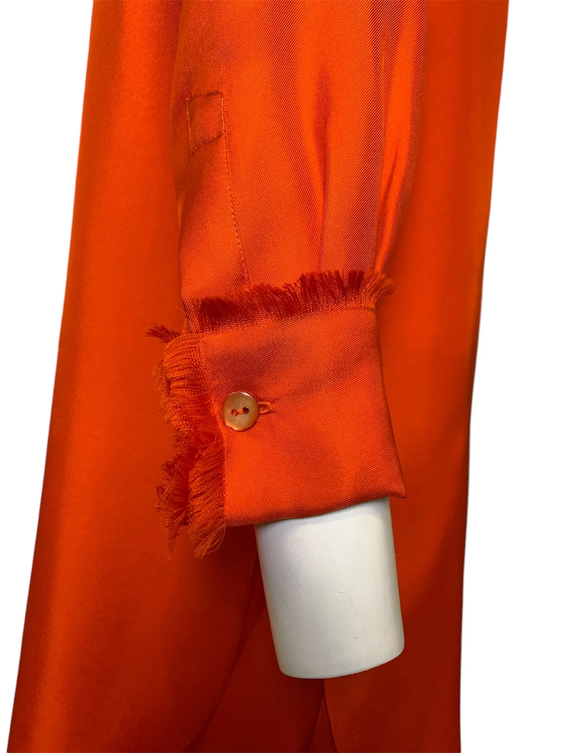 Yves Saint Laurent Orange Silk Blouse and Pants Ensemble